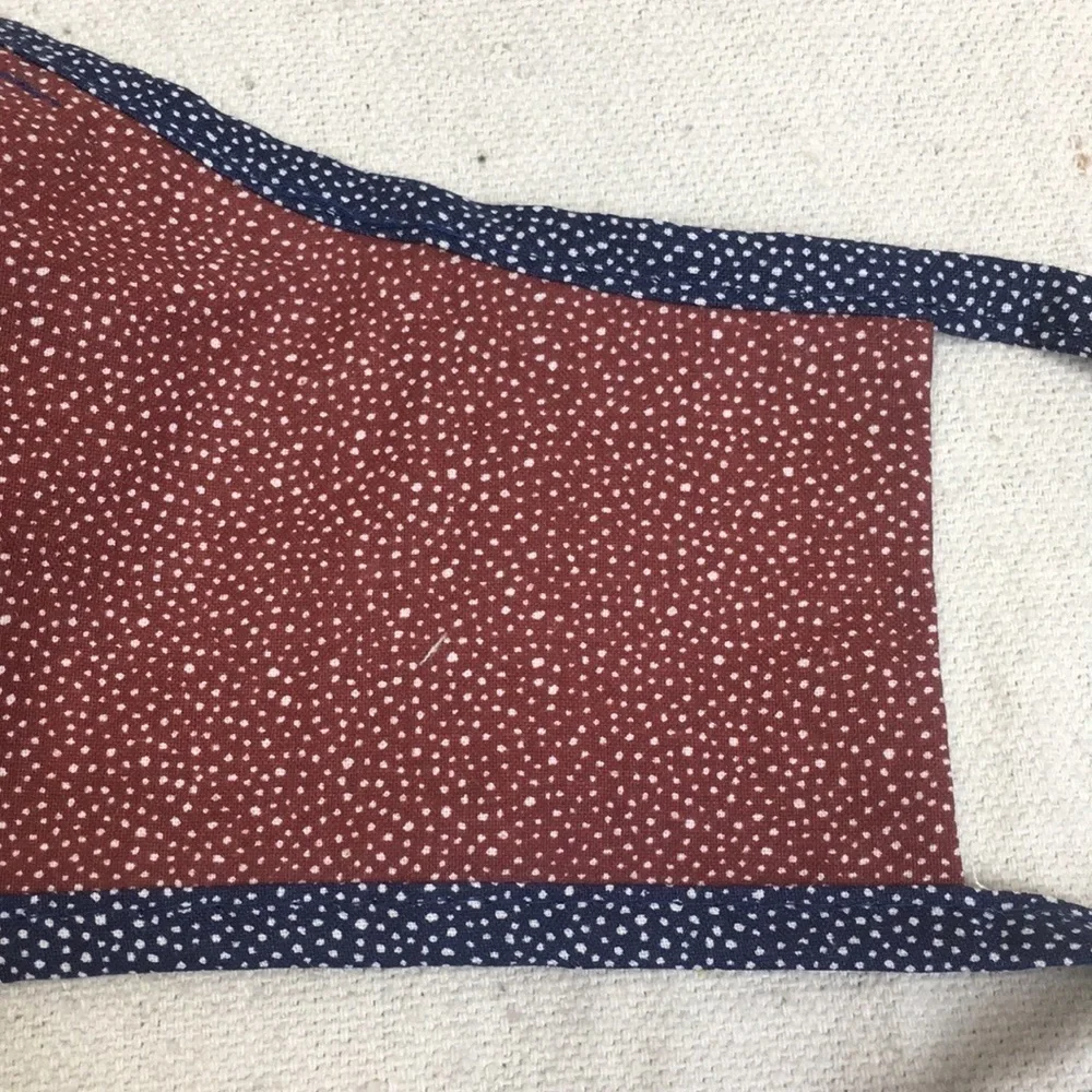 Red white and Blue 3 layer Cotton mask with ties